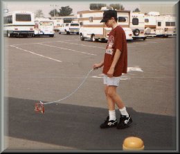 Bradley walking his dog 1990's
