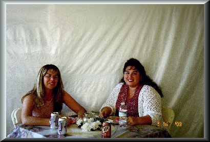 Leslee and Vickie eating